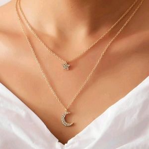 2 for 15 Rhinestone Star Layered Necklace